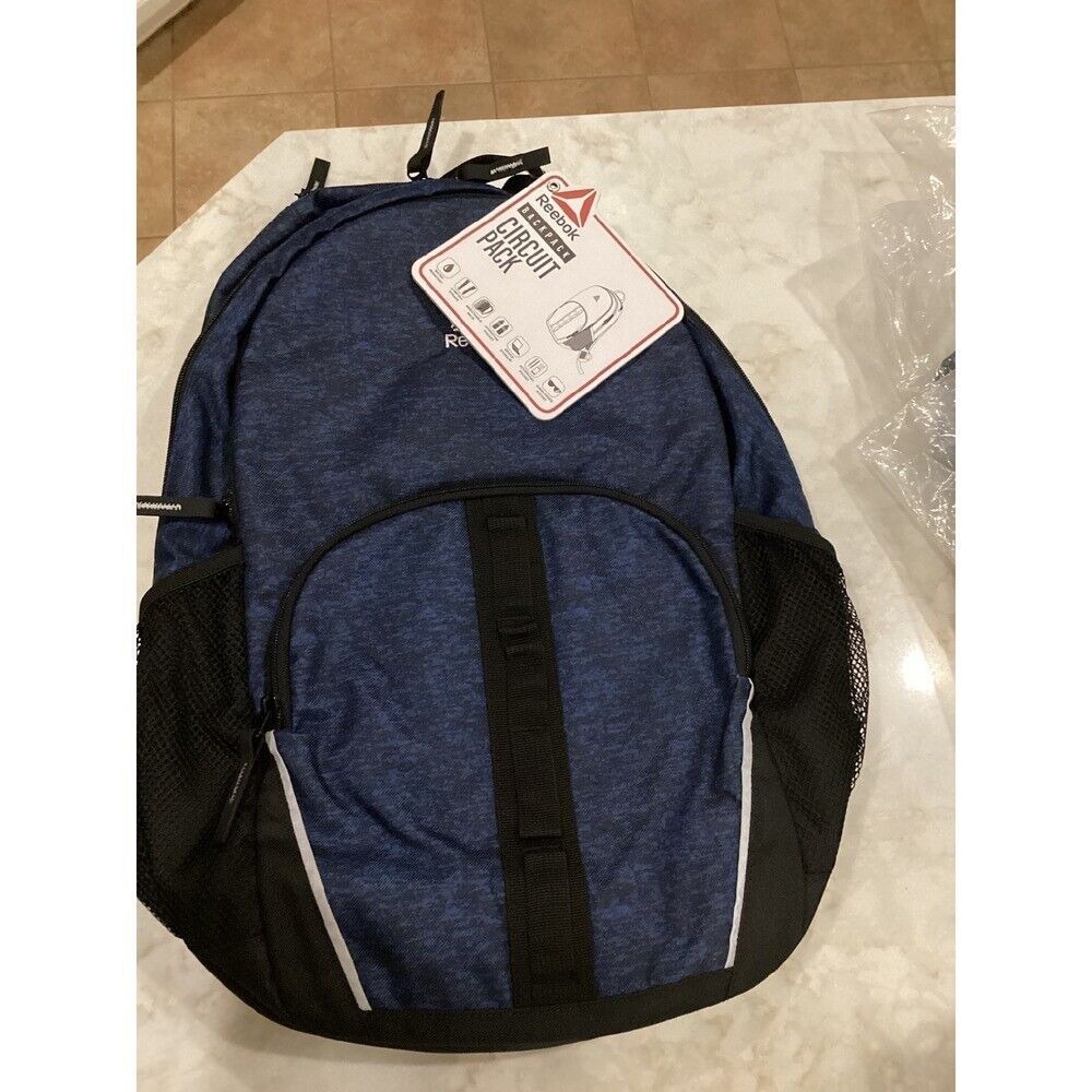 Reebok Circuit Pack Backpack Gym School‎ Travel Bag Heather Blue